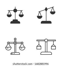 escala el color de la plantilla de icono editable. Signo vectorial de escala de ley aislado en fondo blanco.