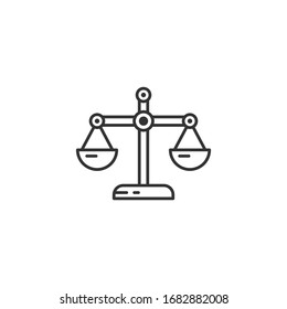 scales icon template color editable. Law scale symbol vector sign isolated on white background.