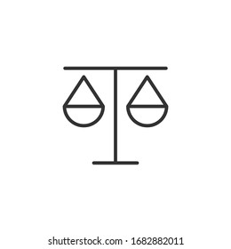 scales icon template color editable. Law scale symbol vector sign isolated on white background.
