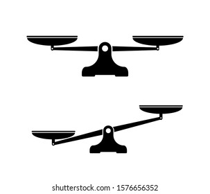 Scales icon. Vector black scale single symbol. Vector illustration isolated on white background