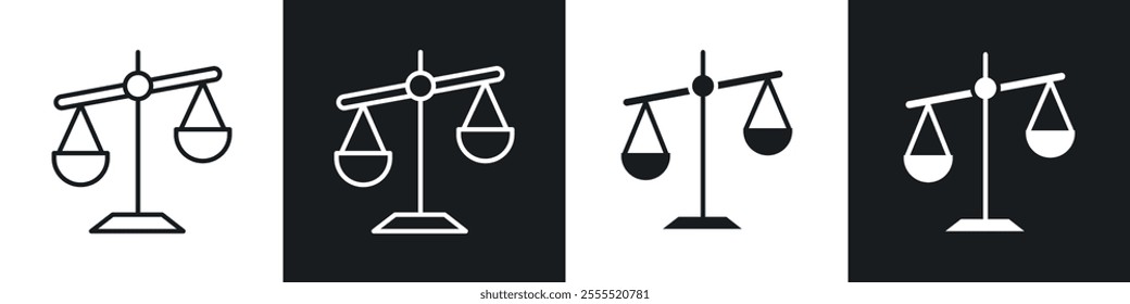 Scales icon vector collection in black and white.