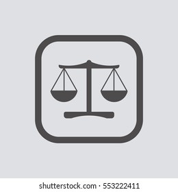 Scales icon, vector. Flat design.
