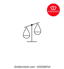 Scales icon, vector illustration. Balance icon.Libra thin line icon on white background. Pictograph of justice scales