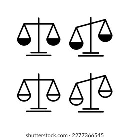 Escala la ilustración vectorial de icono. Icono de escala de ley. Signo de justicia y símbolo