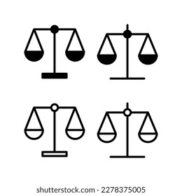 Escala la ilustración vectorial de icono. Icono de escala de ley. Signo de justicia y símbolo