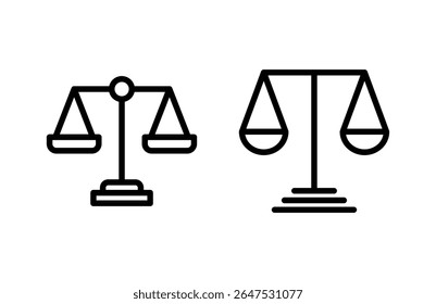 Dimensiona a ilustração de vetor de ícone. Ícone da escala de lei. Símbolo e sinal de justiça