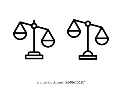 Dimensiona a ilustração de vetor de ícone. Ícone da escala de lei. Símbolo e sinal de justiça