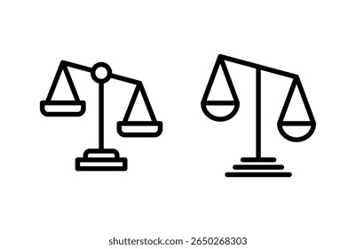 Dimensiona a ilustração de vetor de ícone. Ícone da escala de lei. Símbolo e sinal de justiça
