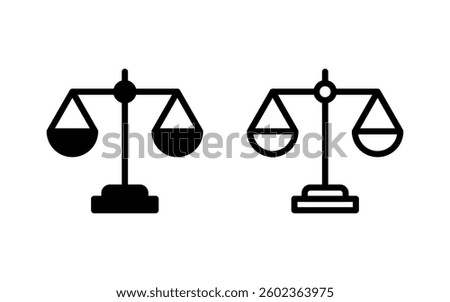 Scales icon vector illustration. Law scale icon. Justice sign and symbol