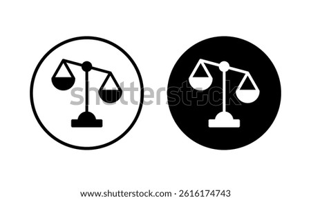 Scales icon vector illustration. Law scale icon. Justice sign and symbol