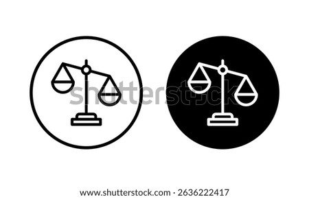 Scales icon vector illustration. Law scale icon. Justice sign and symbol