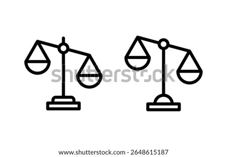 Scales icon vector illustration. Law scale icon. Justice sign and symbol