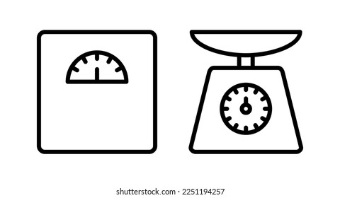 Scales icon vector illustration. Weight scale sign and symbol