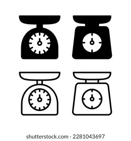 Escala la ilustración vectorial de icono. Signo de escala de peso y símbolo