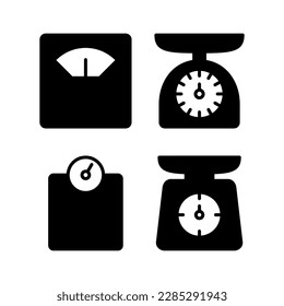 Scales icon vector illustration. Weight scale sign and symbol
