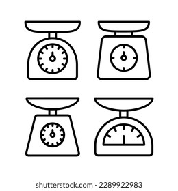 Scales icon vector illustration. Weight scale sign and symbol