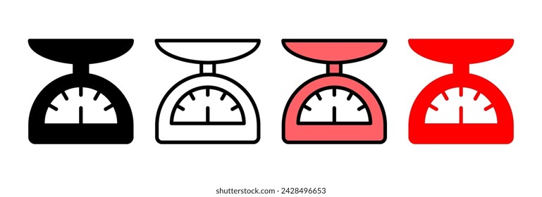 Scales icon vector illustration. Weight scale sign and symbol