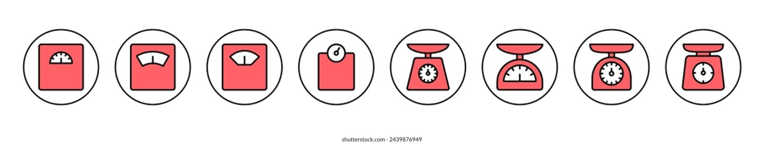 Scales icon vector illustration. Weight scale sign and symbol