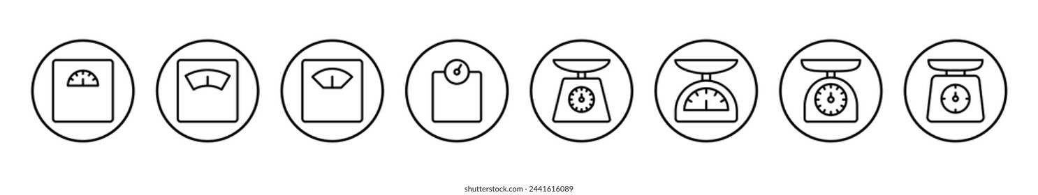 Scales icon vector illustration. Weight scale sign and symbol
