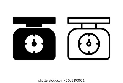 Scales icon vector illustration. Weight scale sign and symbol