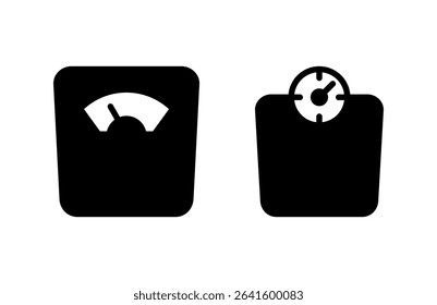 Scales icon vector illustration. Weight scale sign and symbol