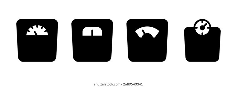 Ilustración vectorial de iconos de escalas. Signo y símbolo de la escala de peso
