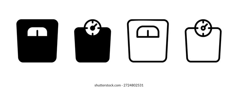 Ilustración vectorial de iconos de escalas. Signo y símbolo de la escala de peso