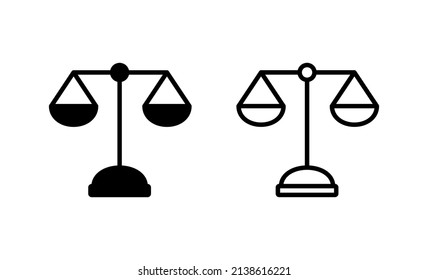 Skaliert Symbol-Vektorgrafik. Symbol für Rechtsskala. Justizzeichen und Symbol