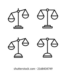 Escala el vector de icono. Icono de escala de ley. Signo de justicia y símbolo