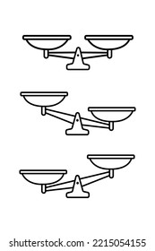 Escala el vector de icono. Icono de escala de ley. Muestra el icono vectorial. Justicia