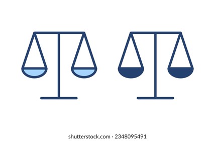 Escala el vector de icono. Icono de escala de ley. Signo de justicia y símbolo