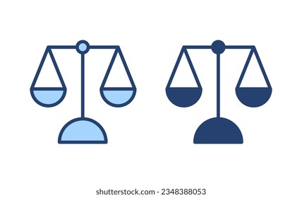Scales icon vector. Law scale icon. Justice sign and symbol