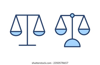 Escala el vector de icono. Icono de escala de ley. Signo de justicia y símbolo