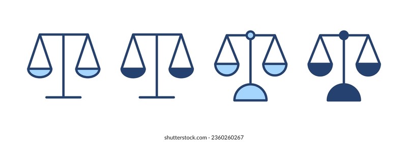Escala el vector de icono. Icono de escala de ley. Signo de justicia y símbolo