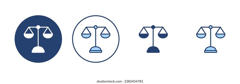 Scales icon vector. Law scale icon. Justice sign and symbol