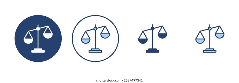 Scales icon vector. Law scale icon. Justice sign and symbol