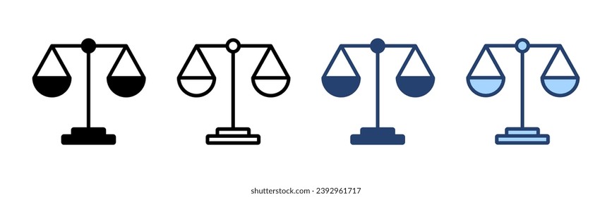 Skaliert Symbol-Vektorgrafik. Symbol für Rechtsskala. Justizzeichen und Symbol