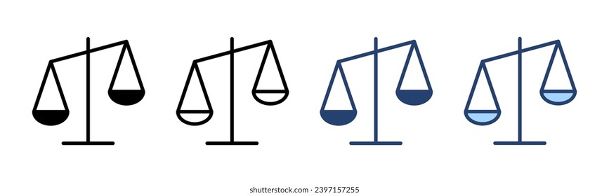 Scales icon vector. Law scale icon. Justice sign and symbol