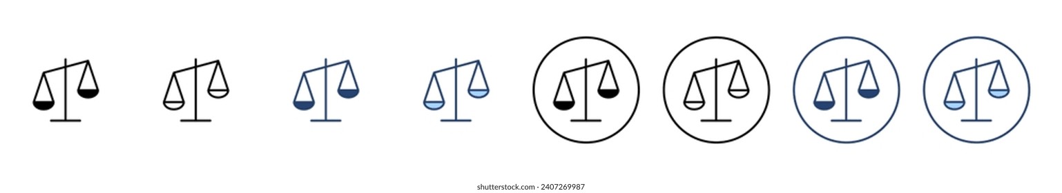 Skaliert Symbol-Vektorgrafik. Symbol für Rechtsskala. Justizzeichen und Symbol