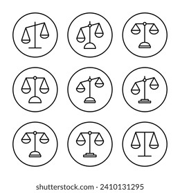 Scales icon vector. Law scale icon. Justice sign and symbol