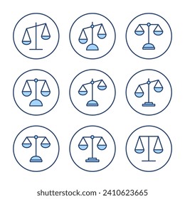 Scales icon vector. Law scale icon. Justice sign and symbol