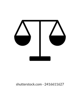 Skaliert Symbol-Vektorgrafik. Symbol für Rechtsskala. Skaliert Vektorsymbol. Justiz