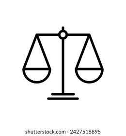 Scales icon vector. Law scale icon. Scales vector icon. Justice