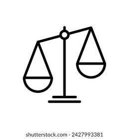 Scales icon vector. Law scale icon. Scales vector icon. Justice