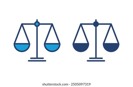 Vector de icono de escalas. Icono de escala de ley. Icono de Vector de escalas. Justicia