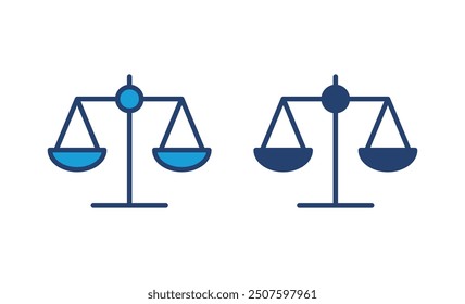 Vector de icono de escalas. Icono de escala de ley. Icono de Vector de escalas. Justicia