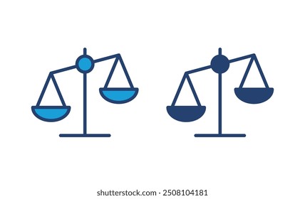 Vector de icono de escalas. Icono de escala de ley. Icono de Vector de escalas. Justicia