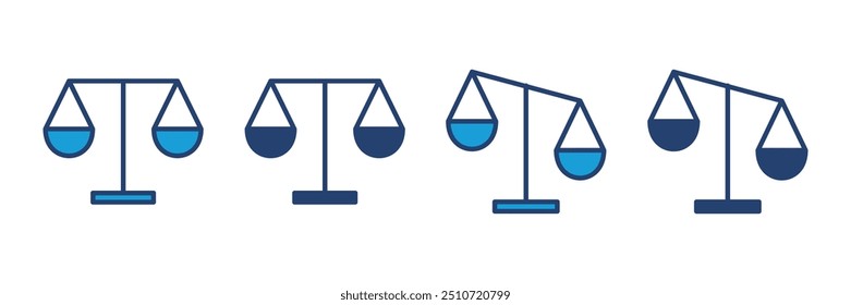 Dimensiona o vetor de ícones. Ícone da escala de lei. Ícone de vetor de escala. Justiça