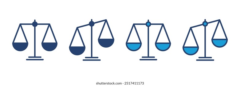 Vector de icono de escalas. Icono de escala de ley. Icono de Vector de escalas. Justicia