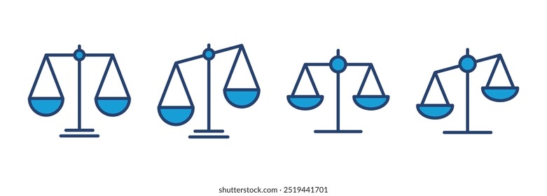 Vector de icono de escalas. Icono de escala de ley. Icono de Vector de escalas. Justicia